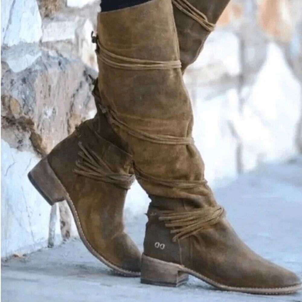 Bed Stu Redmond Brown Suede Wrap Around Boots Women's 8.5
